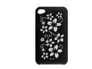 Floral Silicone Protector Cover for iPod Touch 4G Black