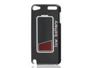 Low Battery Design Black IMD Hard Back Case Cover for Apple iPod Touch 5 5G 5th