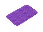 Purple Rectangle Silicone Sucker Mat Cell Phone Holder