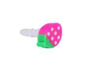 Hot Pink Strawberry Decor 3.5mm Dust proof Ear Cap Plug for Cell Phone