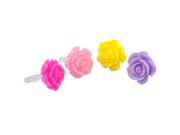 4 x Colored Flowers Decor Anti Dust 3.5mm Earphone Stopper for Cell Phone