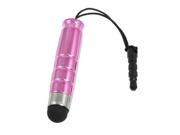 Unique Bargains Metal Bamboo Pipe Cellphone Phone Charm Stylus Pen Pink