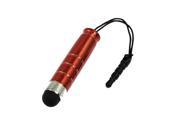 Red Metal Bamboo Shape 3.5mm Plug Tube Phone Stylus Pen