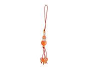 Orange Clear Round Plastic Beads Calabash Pendants Cell Phone Charm Strap