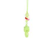 Green Plastic Doll Beaded Pendants Nylon String Cell Phone Charm Strap