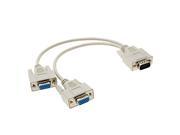 2 Monitor to 1 PC VGA HD15 Y Splitter Cable Adapter