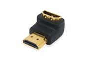 Unique Bargains New Angle Shaped HDMI Male to Female Connector Adapter