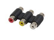 3 Way Female to Female F to F RCA AV Coupler Cable Adapter