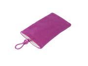 Purple Red Top Entry Plush Pouch For Camera Cell Phone