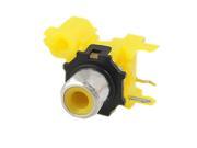 2 Pcs Right Angle Through Hole Female Jack Connector RCA Socket Yellow