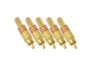 5 Pcs RCA Male Plug Coaxial Cable Video Audio Connector