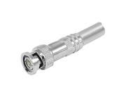 Silver Tone BNC Male Connector Adapter to Coaxial Cable