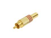 Gold Tone Metal Spring Male RCA Jack Audio Connectors Adapters
