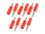 10 Pcs Red Cover Speaker 4mm Cable Banana Plugs Adapters