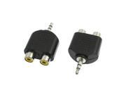 Unique Bargains 3.5mm Jack Male to Female 2 Way Stereo Headphone Splitter Adapter x 2