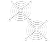 Unique Bargains Metal Wire 80mm CPU Fan Grill Guard Protector 2 Pcs for PC Computer