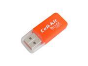 Orange Plastic Housing Shell USB 2.0 Micro SD Mini Memory Card Reader