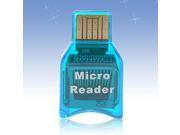 New Mini Smart Compact M2 Micro SD Card Reader Blue
