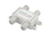 Silver Tone 3 Way Cable TV CATV Directional Signal Splitter Combiner