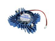 Buterfly Shape Connector CPU Cooler DC Fan for PC Computer 2 Pins Blue