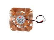 Copper Tone 2 Pin Plug Square Shaped Cooling Fan for PC Laptop CPU