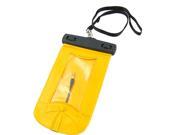 Swimming Waterproof Mobile Phone Bag Yellow w Earphone