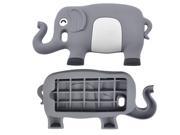 Gray White Cartoon Elephant Silicone Soft Case Cover for iPhone 5 5G