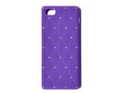 Purple Soft Silicone Faux Rhinestone Decor Shield Cover Case for iPhone 5 5G