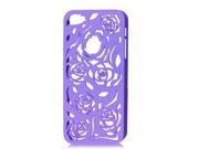Purple Hollow Out Rose Plastic Back Case Cover for Apple iPhone 5 5G