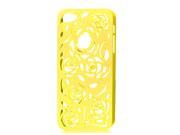 Hollow Out Rose Design Yellow Back Case Cover for iPhone 5 5G 5th