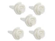 5 Pcs White Rose 3.5mm Ear Cap Anti Dust Plug Stopper for Phone