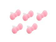 5 Pcs Pink Bowknot 3.5mm Ear Cap Anti Dust Plug Stopper for Cell Phone
