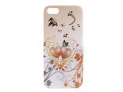 Unique Bargains Unique Bargains Butterfly Pattern Hard Back Protector Case Cover Pale Pink for iPhone 5 5th