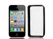 Black Soft Brim Plastic Hard Case Cover Clear for Apple iPhone 4 4S