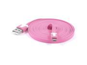 Unique Bargains Cell Phone 9.8Ft Pink Micro USB Flat Data Sync Charger Cable Lead Line for HTC