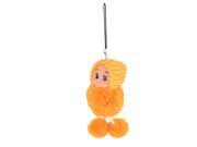 Yellow Knitted Hat Pom Pom Doll Pendant Strap String for MP3 MP4 Cell Phone