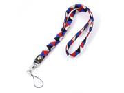 Unique Bargains Work Card Phone Lobster Clasp Red White Blue Triangles Neck Strap Lanyard