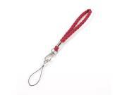 Unique Bargains Red Knit Faux Suede Strap Lobster Clasp Closure Cell Phone Charm String