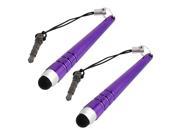 2pcs Antidust Dock Capacitive Touch Screen Stylus Pen Purple for Cell Phone