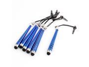 6pcs Blue 3.5mm Plug Anti Dust Capacitive Touch Screen Pen for Smart Phone