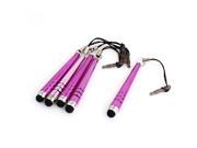 5pcs Antidust Stopper Capacitive Touch Screen Stylus Pen Fuchsia for Smart Phone