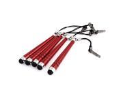 Antidust Stopper 3.5mm Plug Capacitive Stylus Pen Red 5 Pcs for Cell Phone Pad