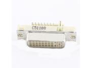 PC Straight DVI I 24 5 Pin Female Connector Adapter White