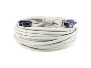 25M VGA 15 Pin Male to Male M M Connector LCD Monitor Cable Cord Off White