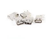 5 Pcs 4 Pin 90 Degree Side DIP USB Female Type A Jack Socket Connector