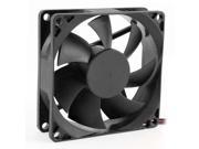 DC 12V 3 Pins Connector PC Computer Case Brushless Cooling Fan Black 80x80x25mm