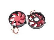2 Pcs 92mm DC 12V 3P Round Plastic Cooling Fan for PC Computer CPU Cooler