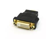 Black Gold Tone Female DVI I to Male HDMI Adapter Connector Converter