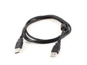Black Round USB 2.0 M M Plug Adapter Connector Extension Cable 1.5M 59