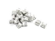20pcs USB A Type Female 90 Degree Connector DIY Parts Silver Tone